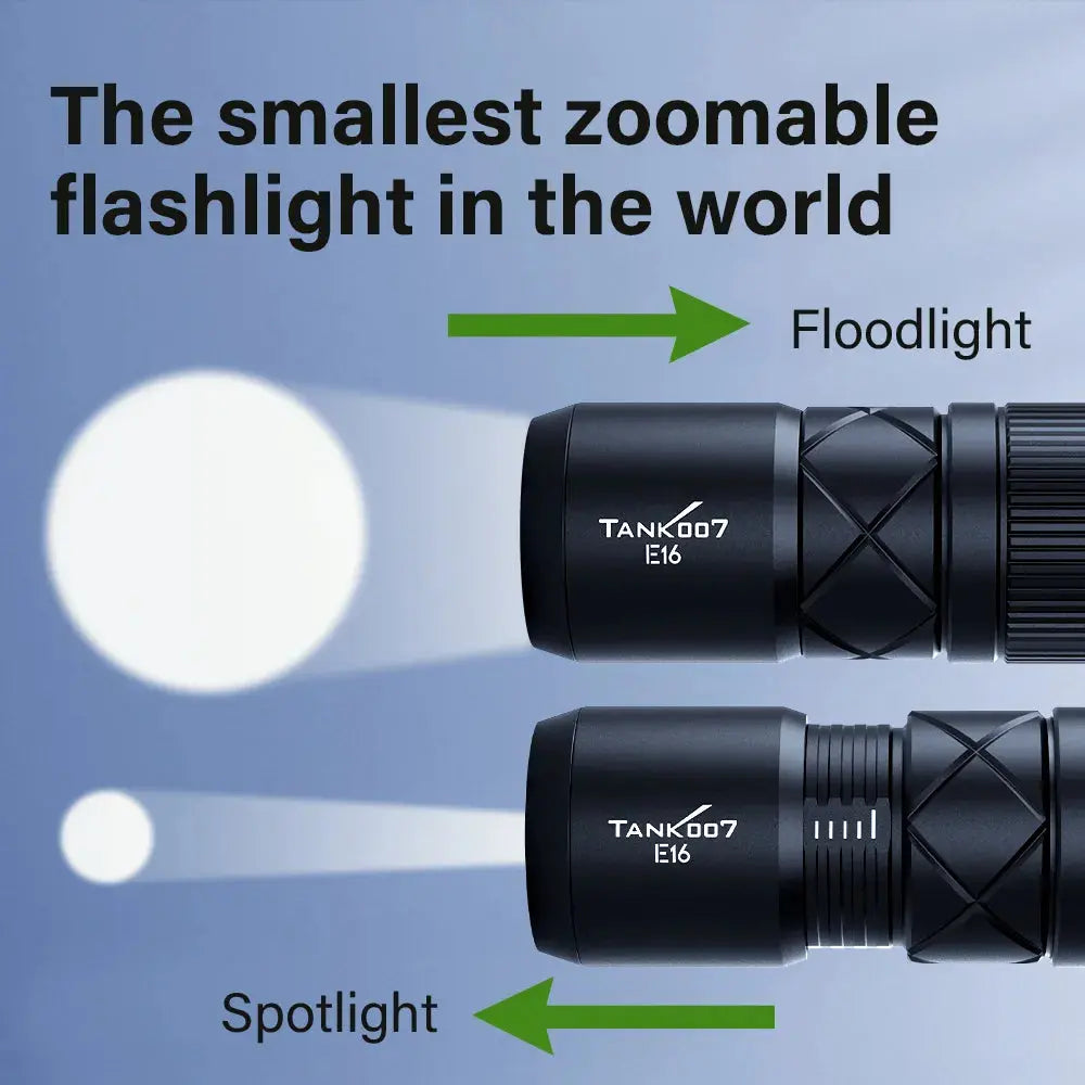 Tank007 E16 Magnetisk Zoomlampa Tank007