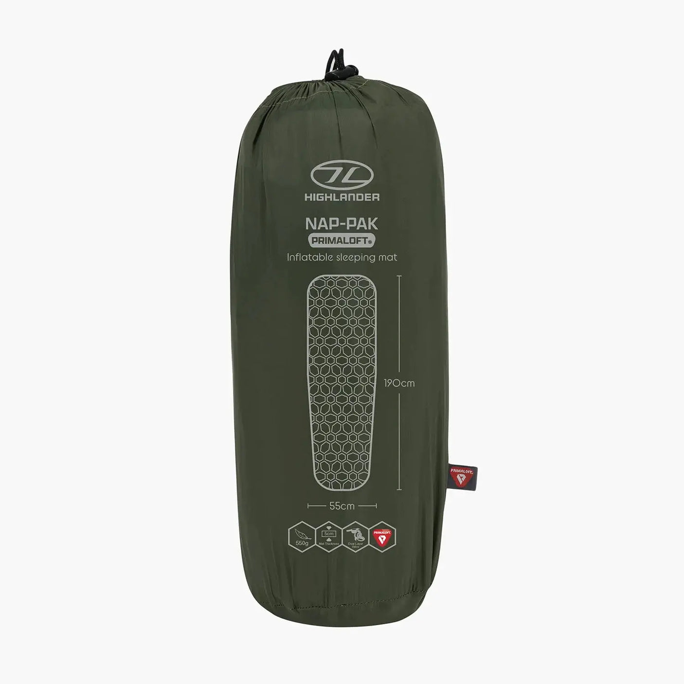Highlander NAP-PAK Inflatable Sleeping Mat, Primaloft® Highlander Forces