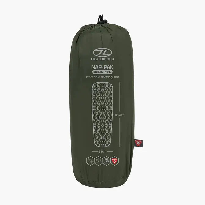 Highlander NAP-PAK Inflatable Sleeping Mat, Primaloft® Highlander Forces
