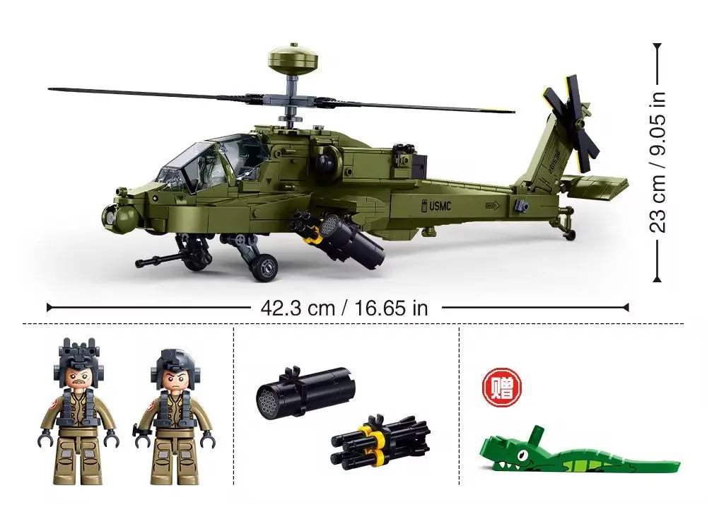Sluban ModelBricks - AH-64D-S Apache Helicopter Sluban