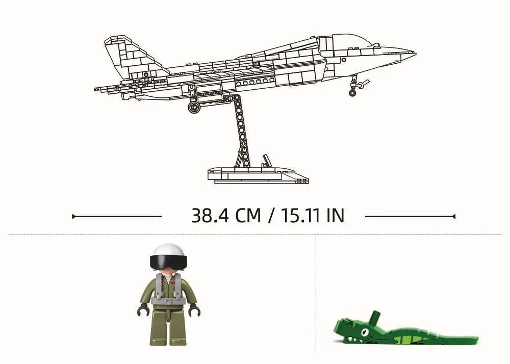 Sluban ModelBricks - J-35S Stealth Aircraft Metal Coated Sluban