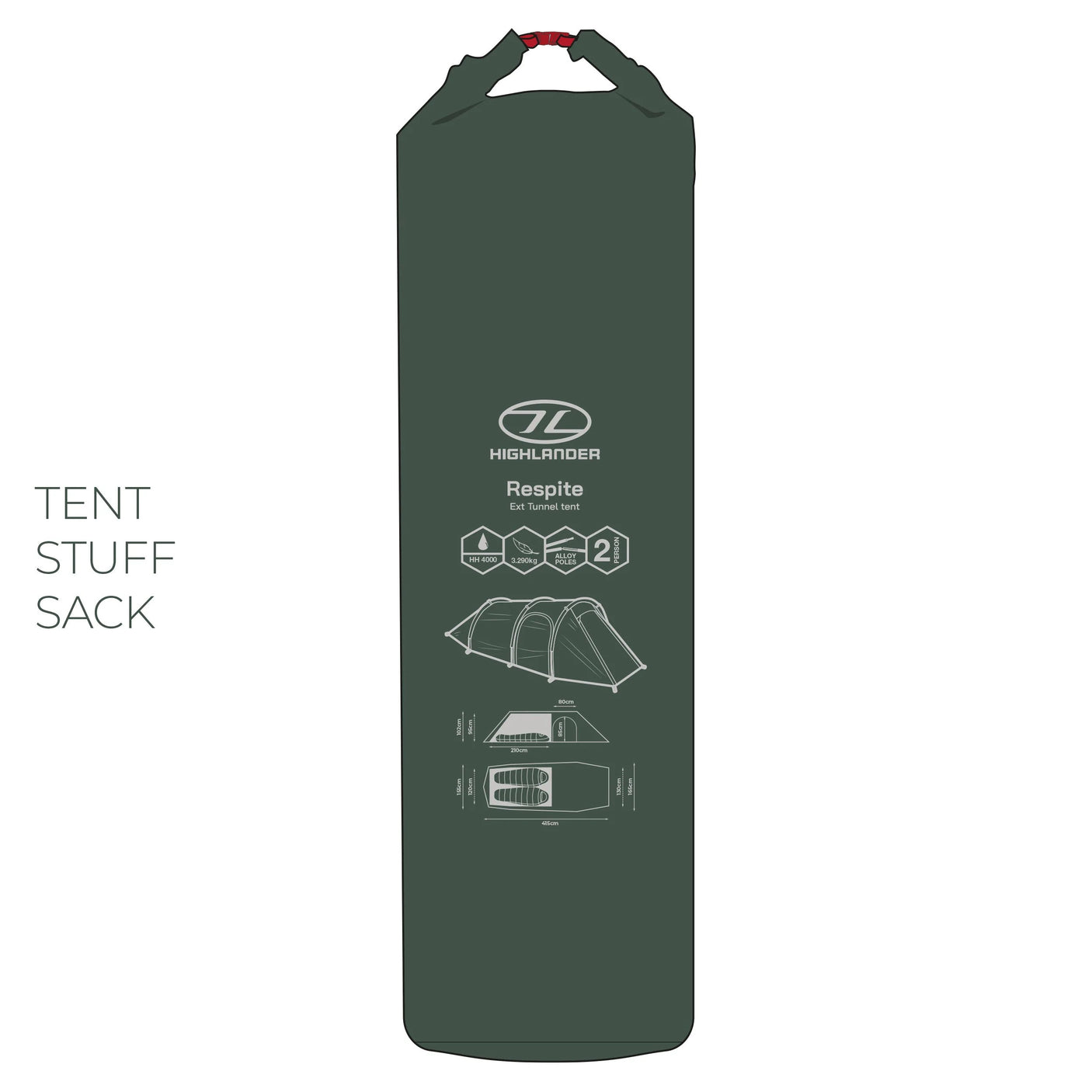 Highlander Forces Respite 2 Person Extended Tunnel Tent