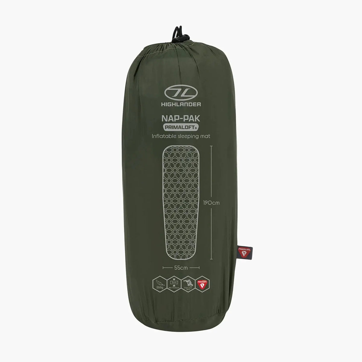 Highlander NAP-PAK Inflatable Sleeping Mat, Primaloft® Highlander Forces