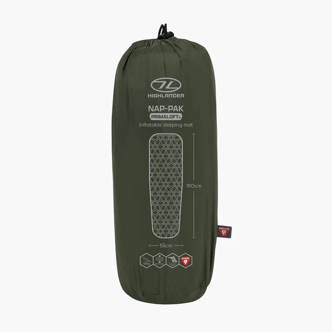 Highlander NAP-PAK Inflatable Sleeping Mat, Primaloft®