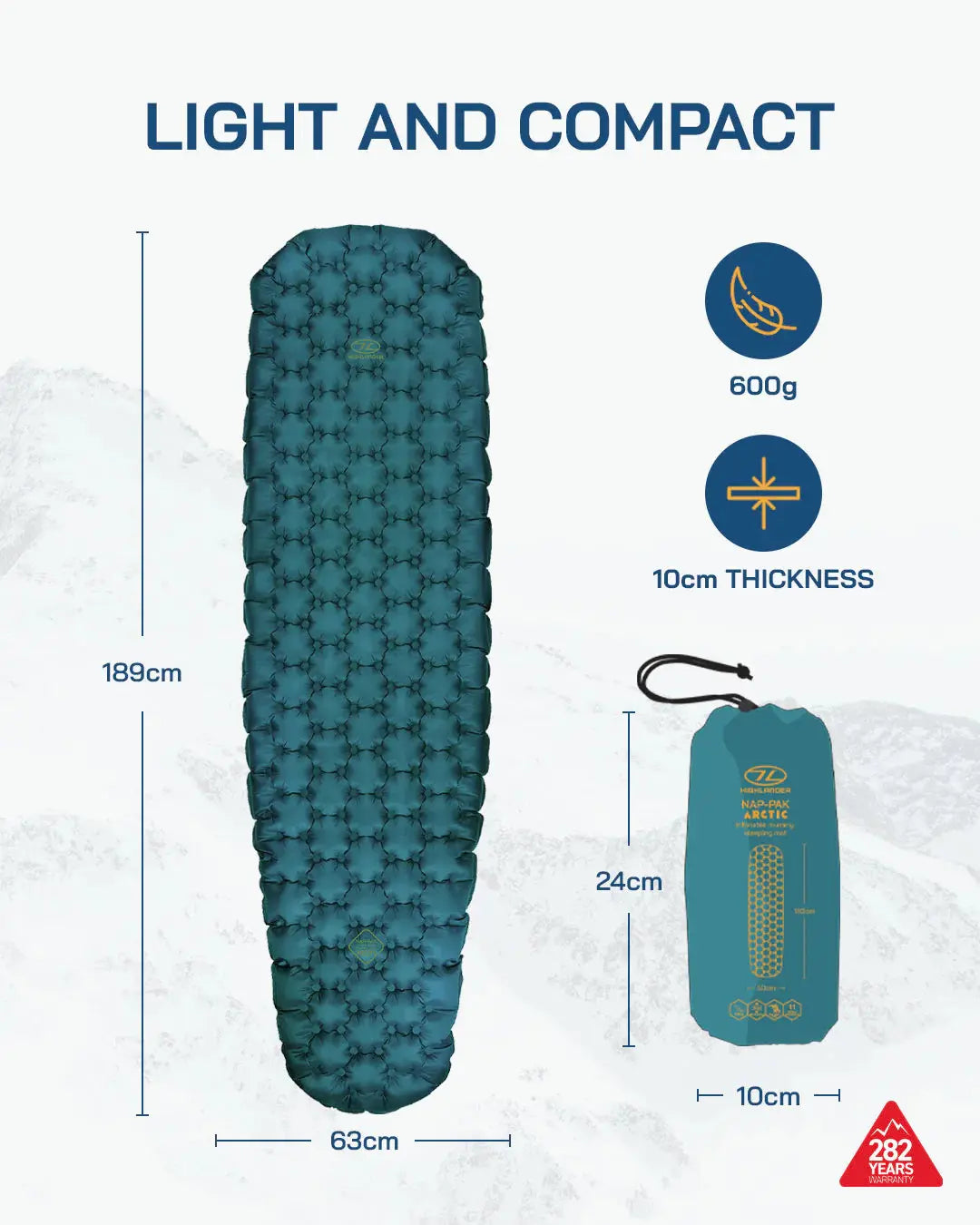 Highlander NAP-PAK Arctic R11 Mummy Lite Inflatable Sleeping Mat Highlander Forces