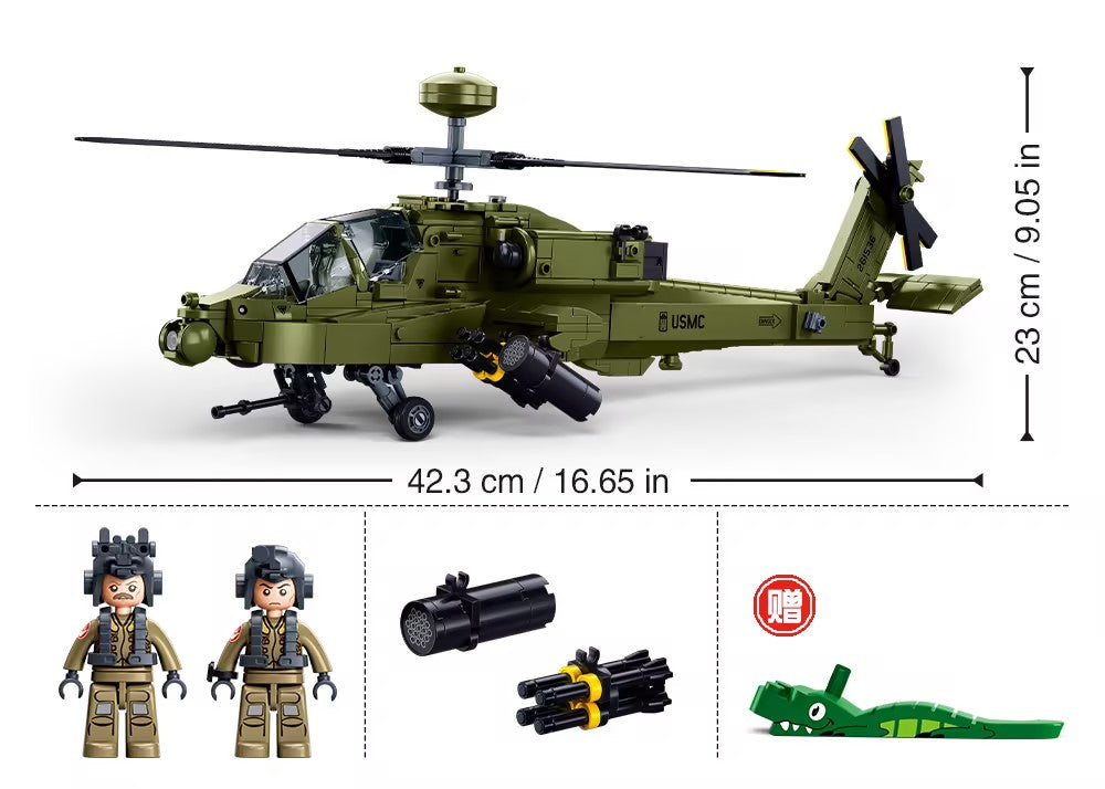 Sluban ModelBricks - AH-64D-S Apache Helicopter