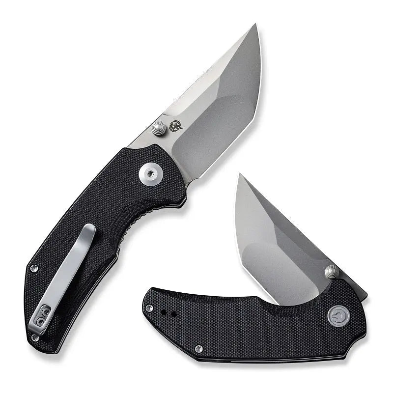 16,4 cm lång fällkniv med knivskaft av svart G-10 och knivstål av Nitro-V med en hårdhet på HRC 59-61. Liner, clip och skruvar är tillverkade av rostfritt stål och backspacern är tillverkad av G-10. Designad av Matthew Christensen.