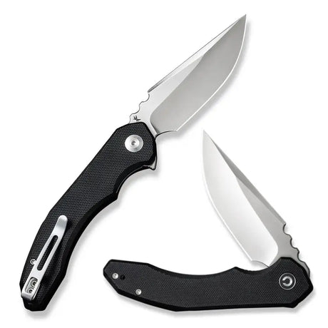 20,7 cm lång fällkniv med liner lock låsmekanism, bladstål av 14C28N från svenska Sandvik med en hårdhet på HRC 58-60 och knivskaft av svart G10 med en mindre backspacer, även den av G10. Clip, skruvar och liners är tillverkade av rostfritt stål. Denna fällkniv är försedd med kullager vilket gör att den är mjuk, lätt, smidig och snabb att öppna.Clip: Tip up höger/vänster