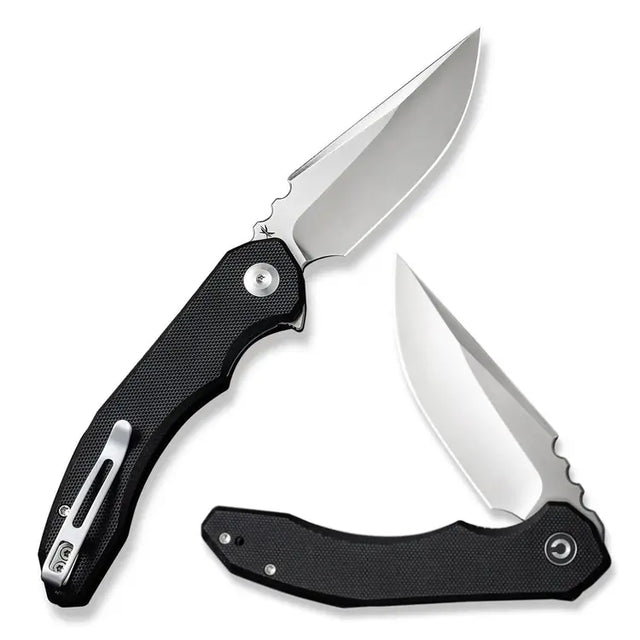 20,7 cm lång fällkniv med liner lock låsmekanism, bladstål av 14C28N från svenska Sandvik med en hårdhet på HRC 58-60 och knivskaft av svart G10 med en mindre backspacer, även den av G10. Clip, skruvar och liners är tillverkade av rostfritt stål. Denna fällkniv är försedd med kullager vilket gör att den är mjuk, lätt, smidig och snabb att öppna.Clip: Tip up höger/vänster