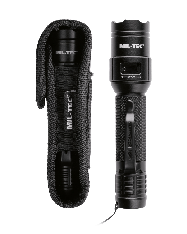 Mil-Tec Ficklampa Mini Uppladdningsbar