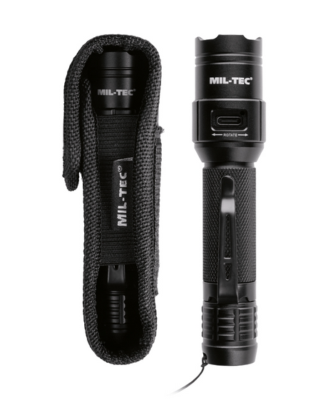 Mil-Tec Ficklampa Mini Uppladdningsbar