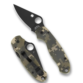 18,4 cm lång fällkniv med handtag av svart G-10. Para 3 är en mindre version av den populära bästsäljaren Para Military 2 och har samma bra egenskaper och samma stilrena layout men är lite kortare. Nu finns Para 3 även med handtag av G-10 camo digital och svart blad.&amp;nbsp;