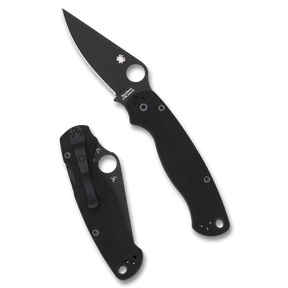 Spyderco Para Military 2 i detta helsvarta utförande är en av världens mest eftertraktade taktiska fällknivar,   byggd för att klara de tuffaste kraven.   Genom att kombinera ett svarteloxerat blad med matchande handtagssidor i G-10 får du en kniv som minimerar reflektioner och levererar pålitlig prestanda i en diskret profil.