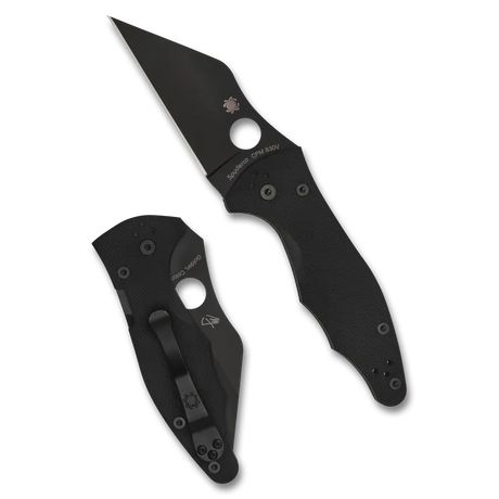 19,5 cm lång fällkniv med handtag av svart G-10. Detta är en variant av Yojimbo med svart knivblad.