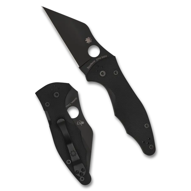 19,5 cm lång fällkniv med handtag av svart G-10. Detta är en variant av Yojimbo med svart knivblad.