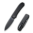 21 cm lång fällkniv med knivskaft av svart G10 med svarta liners av rostfritt stål och knivstål med svart stentvättad finish av CPM 20CV med en hårdhet på HRC 58-60. Clip och skruvar är tillverkade av rostfritt stål. Tumskruven är blå och tillverkad av 6AL4V titan. Denna fällkniv är försedd med kullager vilket gör att den är mjuk, lätt, smidig och snabb att öppna.Clip: Tip-Up, Höger/Vänster