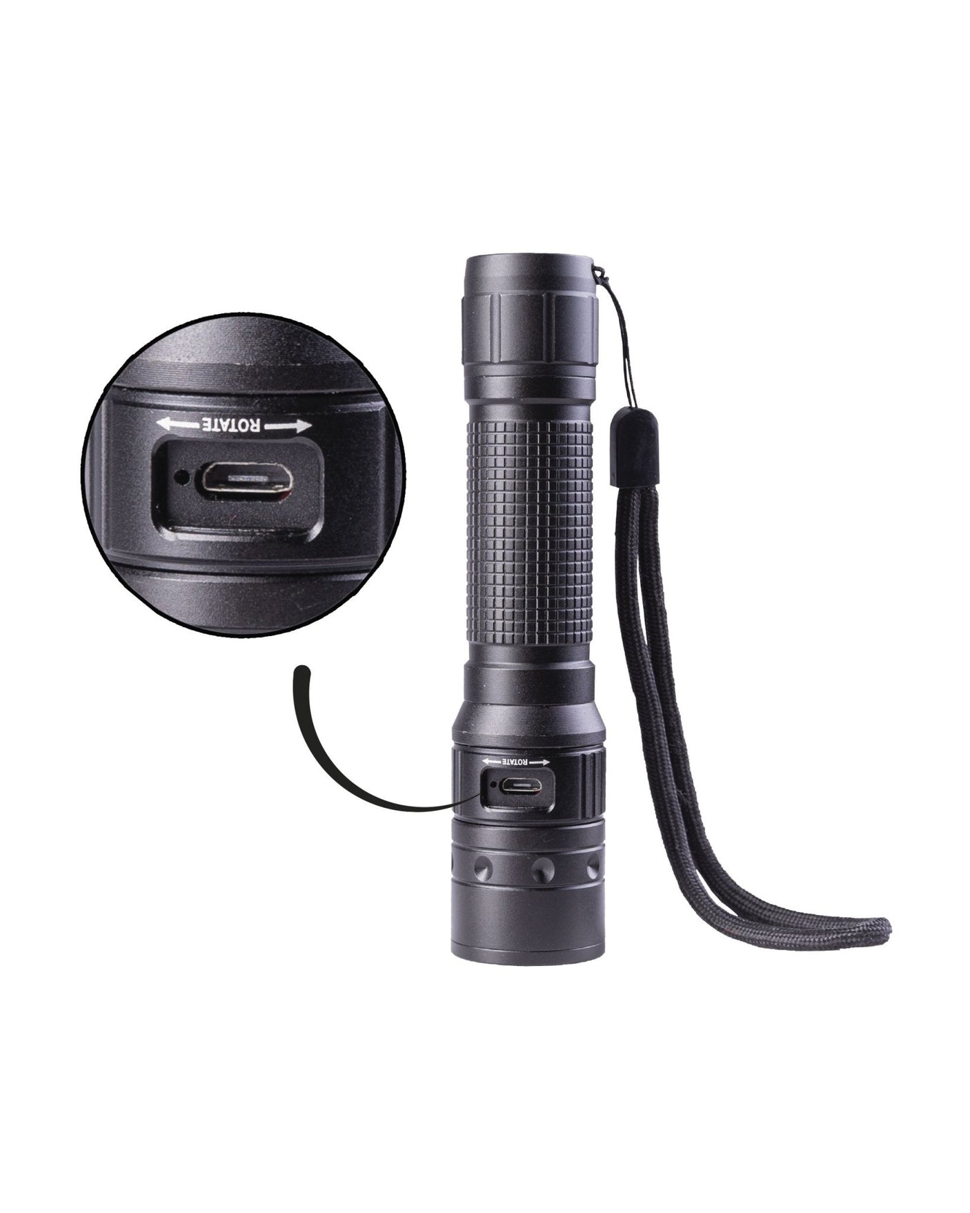 MIL-TEC MT1R Taktisk Uppladdningsbar Ficklampa - Polisprylar.se